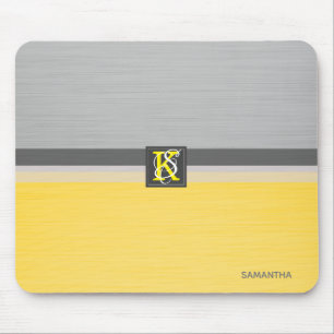 Gelbes und graues Initialen-Monogramm des Mousepad