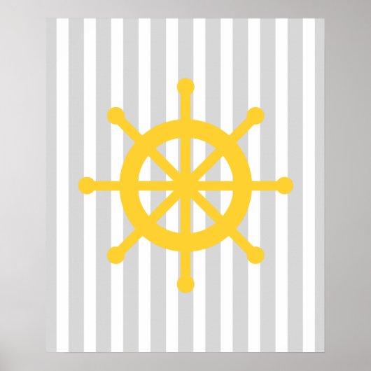Gelbes und graues Streifenrad Poster (Vorne)