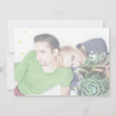 Gelbes und graues sukkulentes Foto auf der Hinterh Einladung (Rückseite)