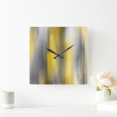 Gelbes und graues vertikales abstraktes quadratische wanduhr (Zuhause)