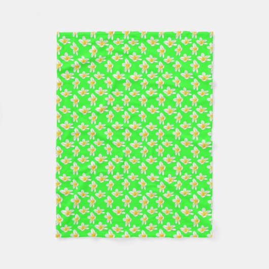 gelbes und grünes französisches Muster, Fleecedecke (Vorderseite)
