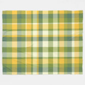 Gelbes und grünes Kariertes Muster Fleecedecke (Vorderseite (Horizontal))