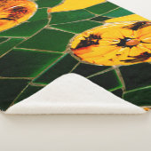 Gelbes und grünes spanisches Mosaik Sherpadecke (3/4)