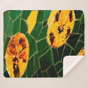 Gelbes und grünes spanisches Mosaik Sherpadecke