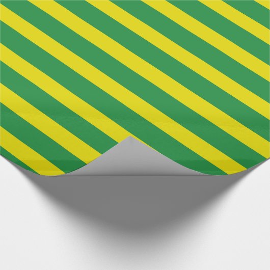 Gelbes und grünes Streifen-Packpapier Geschenkpapier (Ecke)