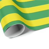 Gelbes und grünes Streifen-Packpapier Geschenkpapier (Rolleneckpunkt)