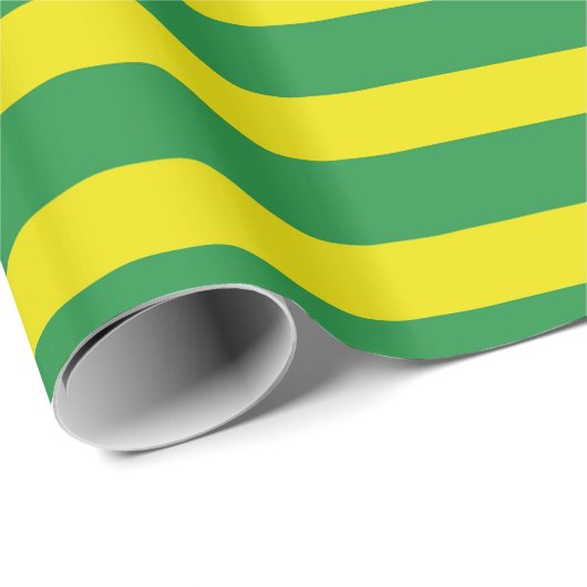 Gelbes und grünes Streifen-Packpapier Geschenkpapier (Rolleneckpunkt)