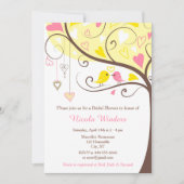 Gelbes und korallenbraunes Brautparty Einladung (Vorderseite)