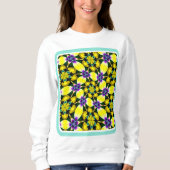 Gelbes und Lila Daisy-Muster Sweatshirt (Vorderseite)
