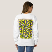Gelbes und Lila Daisy-Muster Sweatshirt (Schwarz voll)