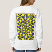 Gelbes und Lila Daisy-Muster Sweatshirt (Rückseite)