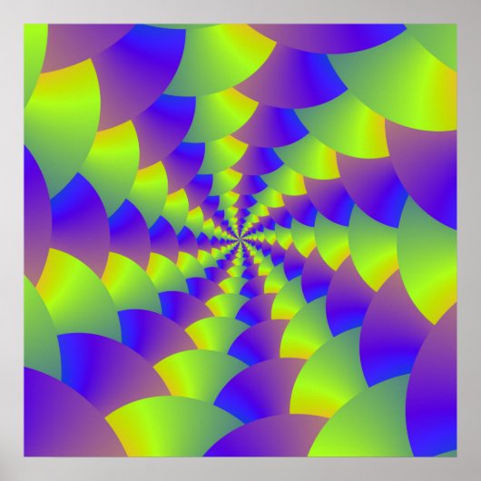 Gelbes und Lila Spiralposter Poster (Vorne)