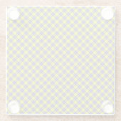 Gelbes und Lila Tartan-Muster Glasuntersetzer (Rückseite)