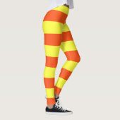 Gelbes und orangefarbenes Halloween-Zuckermais Leggings (Rechts)