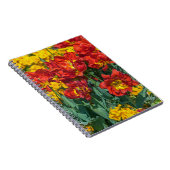 Gelbes und rotes Blumennotizbuch Notizblock (Rechte Seite)