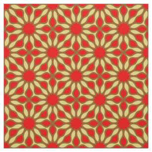 Gelbes und rotes elegantes Mosaikmuster Stoff