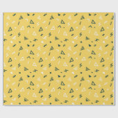 Gelbes und schwarzes abstraktes Memphis Geschenkpapier (Flach)