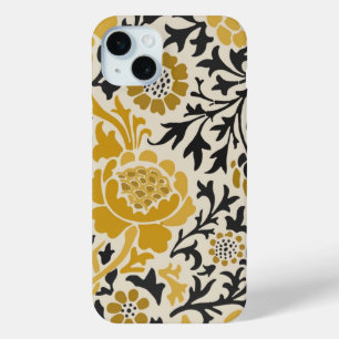 Gelbes und schwarzes Blumenmuster im Vintage-Stil Case-Mate iPhone Hülle