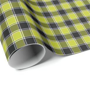 Gelbes und schwarzes Checkered Neonkariertes Geschenkpapier
