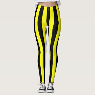 Gelbes und schwarzes Coloured gestreiftes Muster Leggings