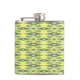 Gelbes und schwarzes Muster Flachmann