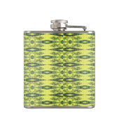 Gelbes und schwarzes Muster Flachmann (Rückseite)