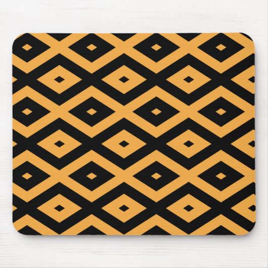 Gelbes und schwarzes Rautenmuster Mousepad (Vorne)