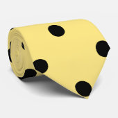 Gelbes und schwarzes Tupfen-Muster Krawatte (Gerollt)