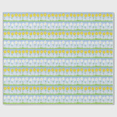 Gelbes und weißes Blumen-Muster-Verpackungs-Papier Geschenkpapier (Flach)