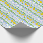 Gelbes und weißes Blumen-Muster-Verpackungs-Papier Geschenkpapier (Ecke)