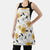 Gelbes und weißes Daisy-Muster mit dunklen Blätter Schürze (InSitu)