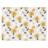 Gelbes und weißes Daisy-Muster mit dunklen Blätter Tischdecke (Vorderseite (Horizontal))