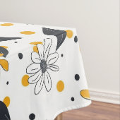 Gelbes und weißes Daisy-Muster mit dunklen Blätter Tischdecke (Beispiel)
