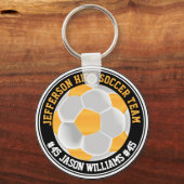 Gelbes und weißes Fußball ⚽ Schlüsselanhänger (Vorderseite)