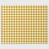 Gelbes und weißes Gingham-Karo-Muster Geschenkpapier (Flach)