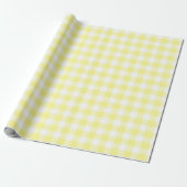 Gelbes und weißes Gingham-Packpapier Geschenkpapier (Ungerollt)