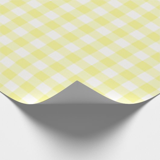 Gelbes und weißes Gingham-Packpapier Geschenkpapier (Ecke)