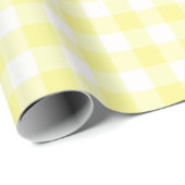 Gelbes und weißes Gingham-Packpapier Geschenkpapier (Rolleneckpunkt)