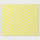 Gelbes und weißes kariertes Muster mit Herz Geschenkpapier (Flach)