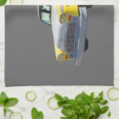 Gelbes und weißes kariertes Taxi Handtuch (Gefaltet)