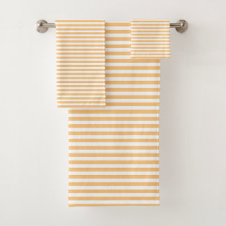 Gelbes und weißes minimalistisches gestreiftes Han Badhandtuch Set