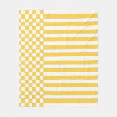 Gelbes und weißes Schachbrett und Streifen Wiederh Fleecedecke (Vorderseite)