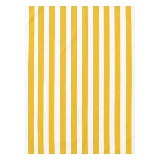 Gelbes und weißes Streifen-Muster Tischdecke (Vorderseite)