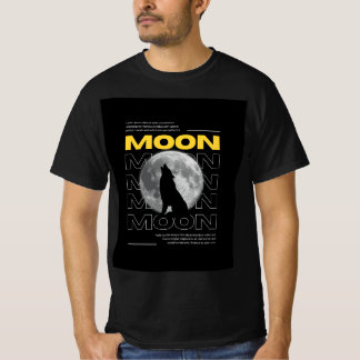 GELBES UND WEIßES T-SHIRT MIT DUNKLEM MOND