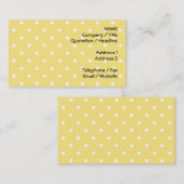Gelbes und weißes Tupfen-Muster Visitenkarte (Vorne/Hinten)