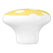 Gelbes und weißes Tupfenmuster Keramikknauf (Seitenansicht)