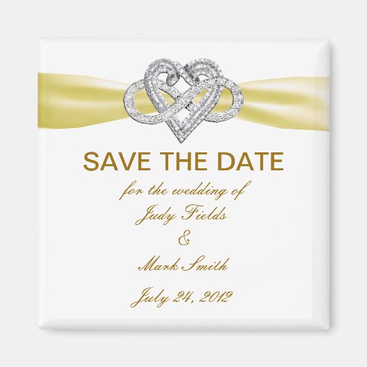 Gelbes Unendlichkeitsherz speichert das Datum Magn Magnet (Vorne)