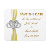 Gelbes Unendlichkeitsherz speichert das Datum Magn Magnet (Horizontal)