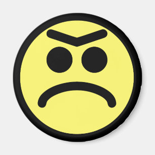 Gelbes Unibrow Stirnrunzeln-Gesicht Magnet