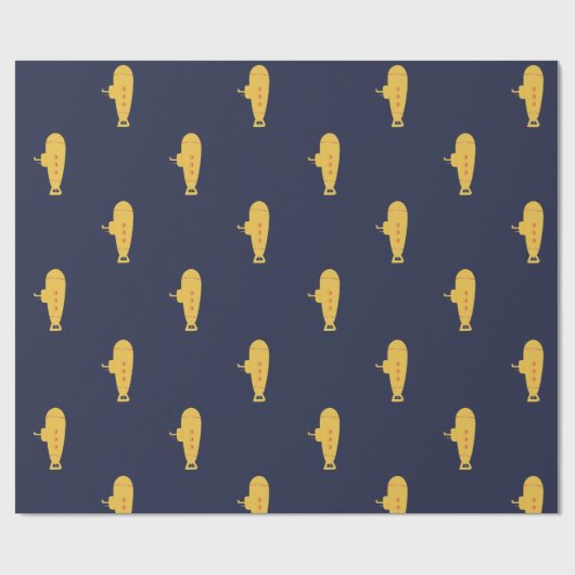 Gelbes Unterseeboot Geschenkpapier (Flach)